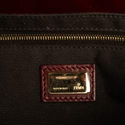 Fendi Red Quilted Zucca Canvas and Leather Maxi Baguette Flap Shoulder Bag