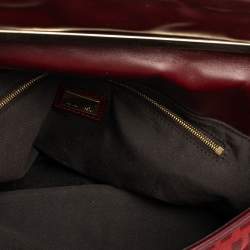 Fendi Red Quilted Zucca Canvas and Leather Maxi Baguette Flap Shoulder Bag