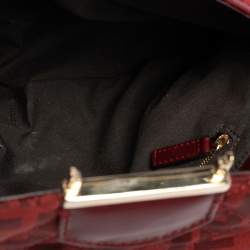 Fendi Red Quilted Zucca Canvas and Leather Maxi Baguette Flap Shoulder Bag