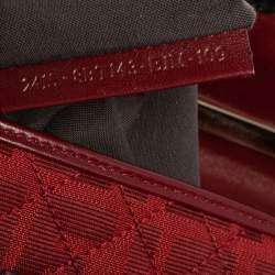 Fendi Red Quilted Zucca Canvas and Leather Maxi Baguette Flap Shoulder Bag