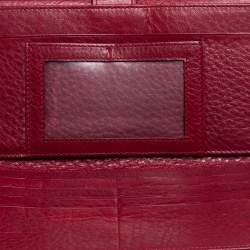 Pre Owned Fendi Red Zucca Canvas and Leather Flap Continental Wallet