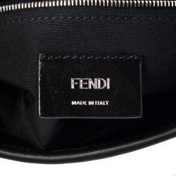 Pre Owned Fendi Black Perforated Neoprene Fabric Convertible Baguette Belt Bag