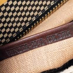 Pre Owned Fendi Multicolor Canvas And Leather Embroidered Peekaboo Top Handle Bag