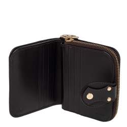 Pre Owned Fendi Tobacco Zucca Canvas and Leather Compact Zip Wallet