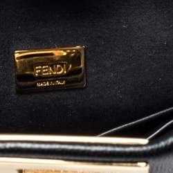 Pre Owned Fendi Black Leather Micro Peekaboo Crossbody Bag