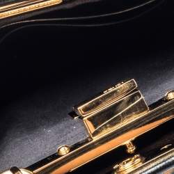 Pre Owned Fendi Black Leather Micro Peekaboo Crossbody Bag