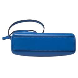 Pre Owned Fendi Blue Leather Micro Peekaboo Crossbody Bag