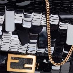 Fendi Black Sequin Nano Baguette Crossbody Bag
