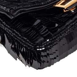 Fendi Black Sequin Nano Baguette Crossbody Bag
