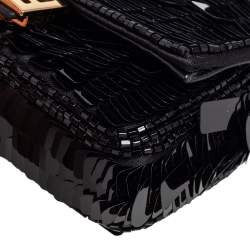 Fendi Black Sequin Nano Baguette Crossbody Bag