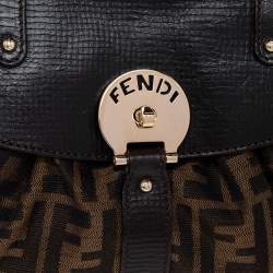 Pre Owned Fendi Tobacco Zucca Canvas and Leather Magic Shoulder Bag