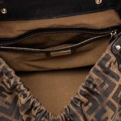 Pre Owned Fendi Tobacco Zucca Canvas and Leather Magic Shoulder Bag