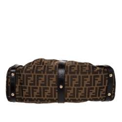 Pre Owned Fendi Tobacco Zucca Canvas and Leather Magic Shoulder Bag