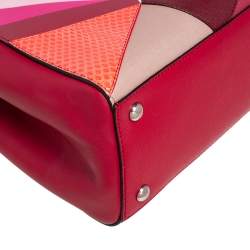 Pre Owned Fendi Multicolor Mixed Media Small 2Jours Tweet Tote