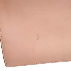 Pre Owned Fendi Peach Spike Embroidered Leather Small Kan I Shoulder Bag