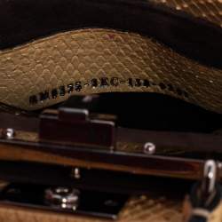 Pre Owned Fendi Cream Python Micro Peekaboo Crossbody Bag