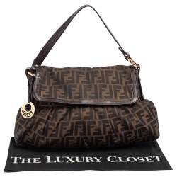 Pre Owned Fendi Tobacco Zucca Canvas and Leather Chef Shoulder Bag