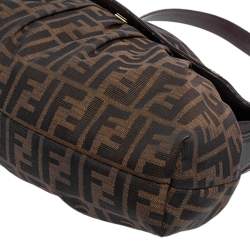 Pre Owned Fendi Tobacco Zucca Canvas and Leather Chef Shoulder Bag