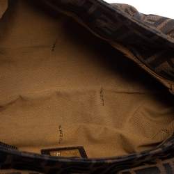 Pre Owned Fendi Tobacco Zucca Canvas and Leather Chef Shoulder Bag