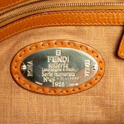 Pre Owned Fendi Tan Selleria Leather Villa Borghese Tote