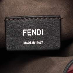 Pre Owned Fendi Red Zucca Leather Mini Mon Tresor Drawstring Bucket Bag