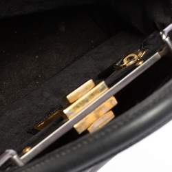 مملوكة مسبقًا Fendi Black Leather Medium Peekaboo Top Handle Bag