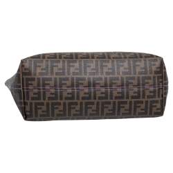 Pre Owned Fendi Tobacco Zucca Coated Canvas Spalmati Roll Shopper Tote