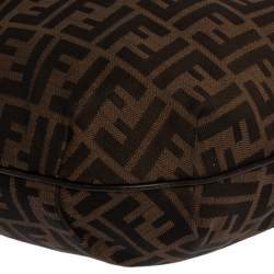 Pre Owned Fendi Tobacco Zucca Canvas Large Chef Chain Hobo