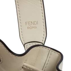 Pre Owned Fendi White Zucca PVC and Leather Mini Mon Tresor Drawstring Bucket Bag