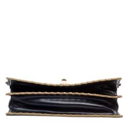 Pre Owned حقيبة فندي يد علوية متعرجة كان أي جلد أسود