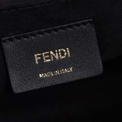 Pre Owned حقيبة فندي يد علوية متعرجة كان أي جلد أسود