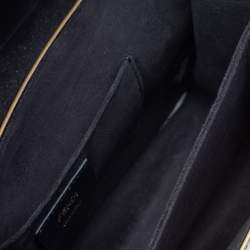 Pre Owned حقيبة فندي يد علوية متعرجة كان أي جلد أسود