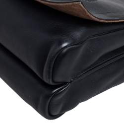 Pre Owned Fendi Black Pequin Embossed Leather Large Claudia Shoulder Bag