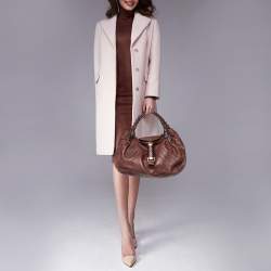Pre Owned Fendi Brown Leather Spy Hobo