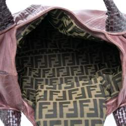 Pre Owned Fendi Brown Leather Spy Hobo