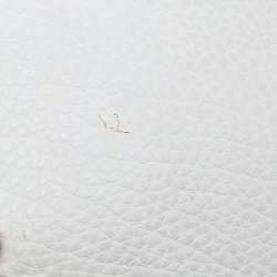 Pre Owned Fendi White Leather Selleria Baguette Bag