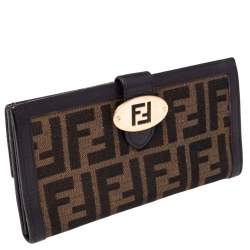 مملوكة مسبقًا محفظة فندي كونتيننتال جلد وكانفاس زوكا توباكو بقلاب