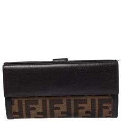 مملوكة مسبقًا محفظة فندي كونتيننتال جلد وكانفاس زوكا توباكو بقلاب