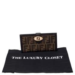 مملوكة مسبقًا محفظة فندي كونتيننتال جلد وكانفاس زوكا توباكو بقلاب