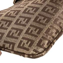 مملوكة مسبقًا Fendi Gold Zucca Canvas Mama Baguette Bag