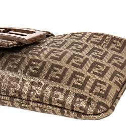 مملوكة مسبقًا Fendi Gold Zucca Canvas Mama Baguette Bag
