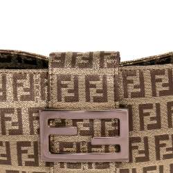 مملوكة مسبقًا Fendi Gold Zucca Canvas Mama Baguette Bag