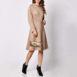 مملوكة مسبقًا Fendi Gold Zucca Canvas Mama Baguette Bag