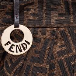 Pre Owned Fendi Tobacco Zucca Canvas and Leather Mini Chef Bag