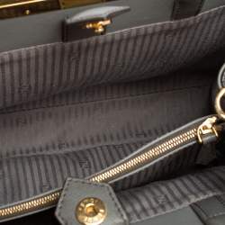 Pre Owned Fendi Grey Leather Small 2Jours Tote