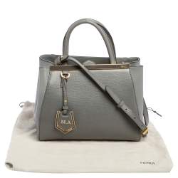 Pre Owned Fendi Grey Leather Small 2Jours Tote