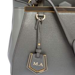Pre Owned Fendi Grey Leather Small 2Jours Tote