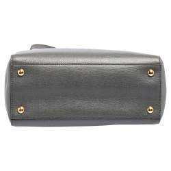 Pre Owned Fendi Grey Leather Small 2Jours Tote