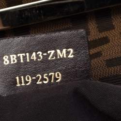 Fendi Tobacco Zucca Canvas and Leather Maxi Baguette Flap Shoulder Bag