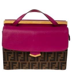 Pre Owned حقيبة كتف فندي دمي جور صغيرة جلد منقوش رصاصية داكنة